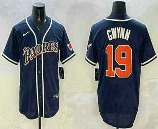 Men%27s San Diego Padres #19 Tony Gwynn Navy Blue Stitched MLB Cool Base Nike Jersey->san francisco giants->MLB Jersey